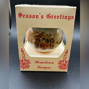 Vintage 1980 Hallmark Keepsake Unbreakable Satin Ornament Christmas Time w/ box